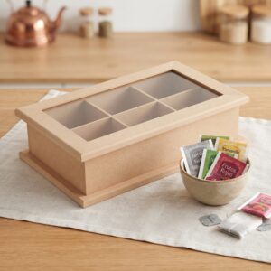 Caja de Te tapa de Vidrio 6 divisiones