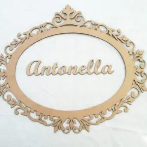 Cuadro Con Nombre En Fibrofacil 25x40