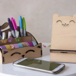 Kit Gatitos Porta Celular y Organizador