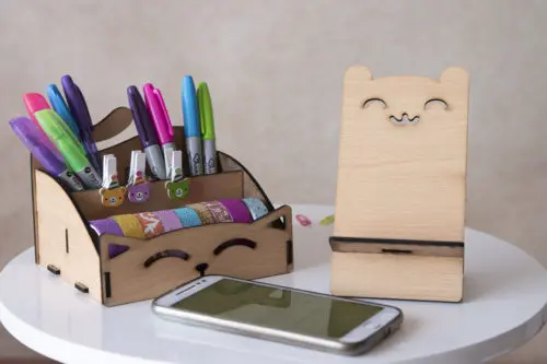 Kit Gatitos Porta Celular y Organizador