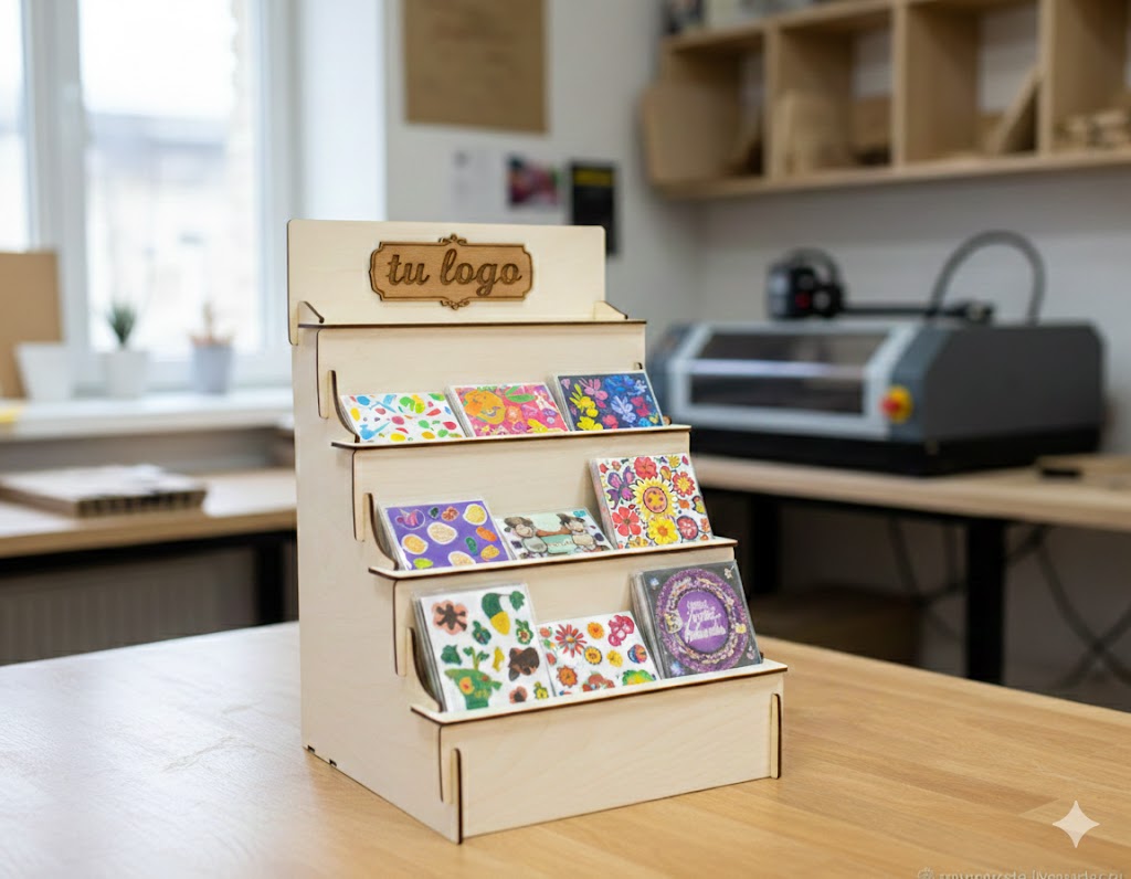 Exhibidor Multiuso Escalonado - 40x30 cm (Personalizado) - Imagen 2