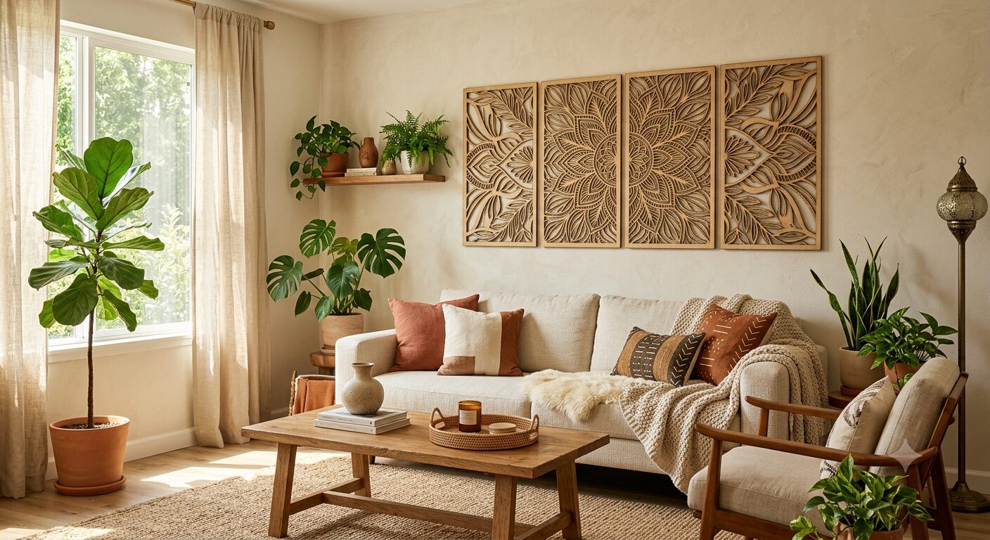cuadro calado en fibrofacil living moderno argentina
